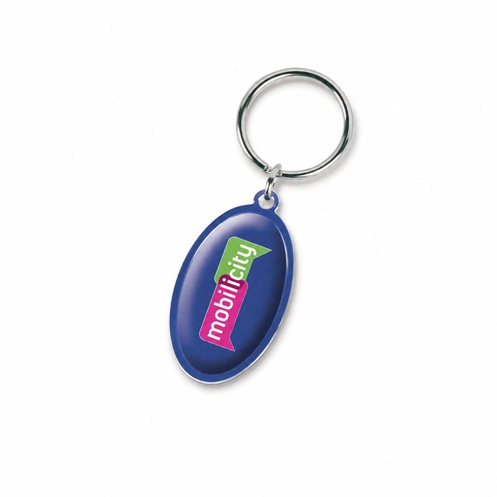 Oval Metal Keyrings — Full Colour Branded