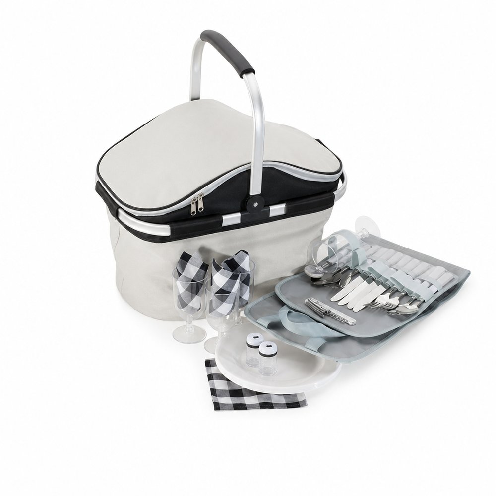 Branded Picnic Basket Set with Insulated Cooler