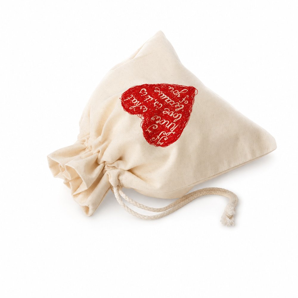Calico Drawstring Gift Bags, Branded Cotton Pouch