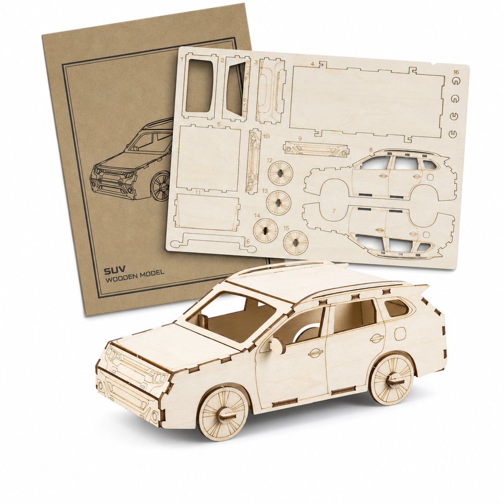 Basswood SUV Wooden Model Kit
