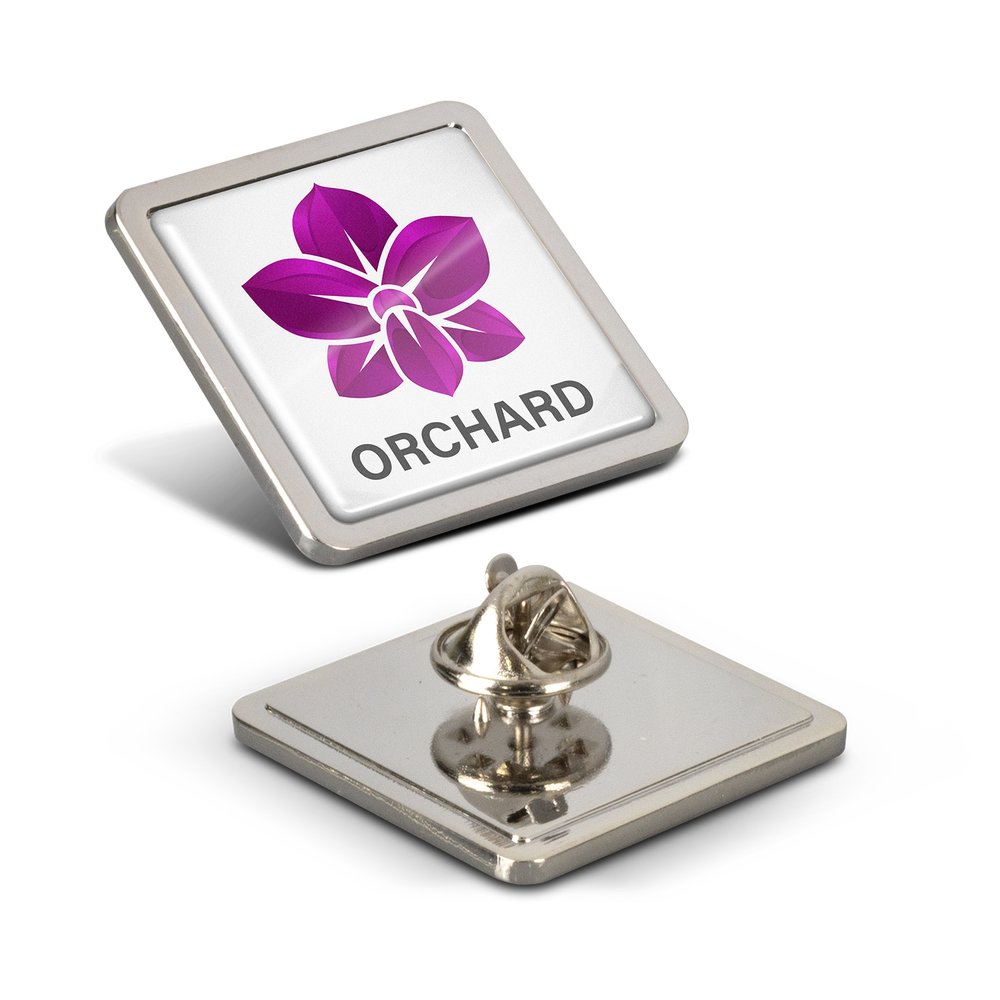 Square Resin-Coated Lapel Pin Large