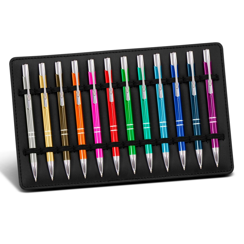 Black PU Twelve Pen Pop-Up Display Stand