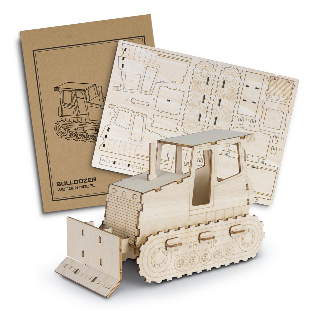 Basswood Bulldozer Model Kit