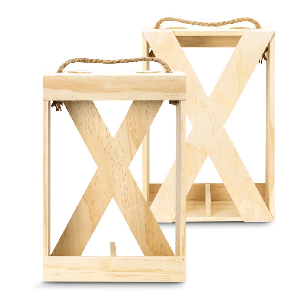 Natural Pine Double Wine Gift Crate