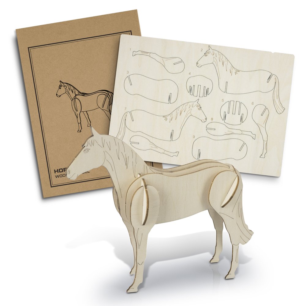 BRANDCRAFT Natural Basswood Horse Model Kit