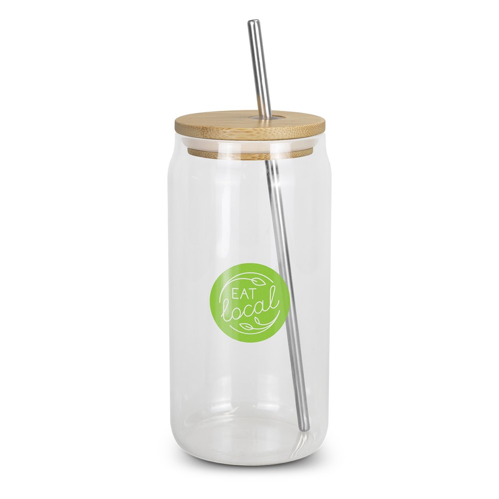 Fallon Borosilicate Glass Tumbler with Bamboo Lid