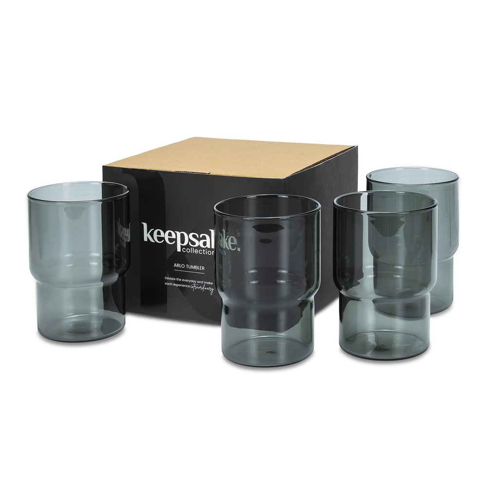 Arlo Smoked Glass Tumbler Quartet