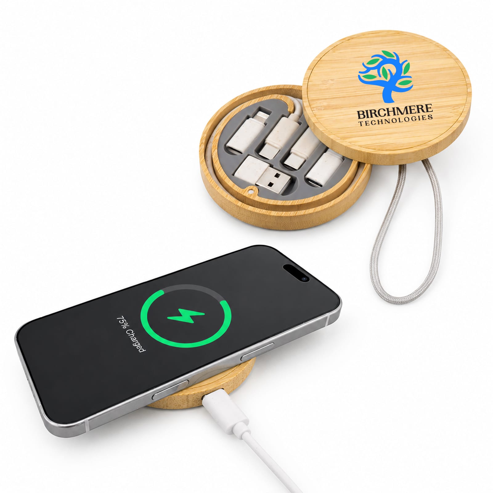 Bamboo Circle Wireless Charging Companion