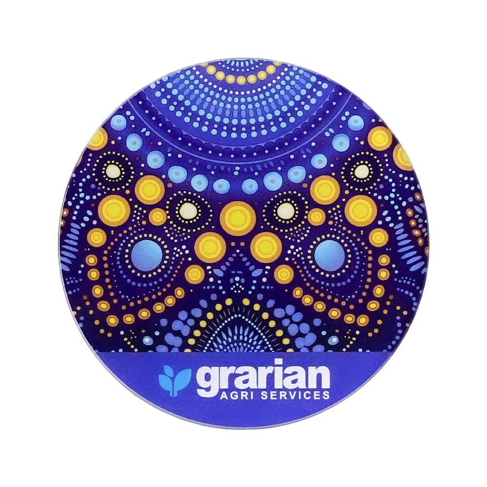Etched Round Glass Coaster with Sleeve