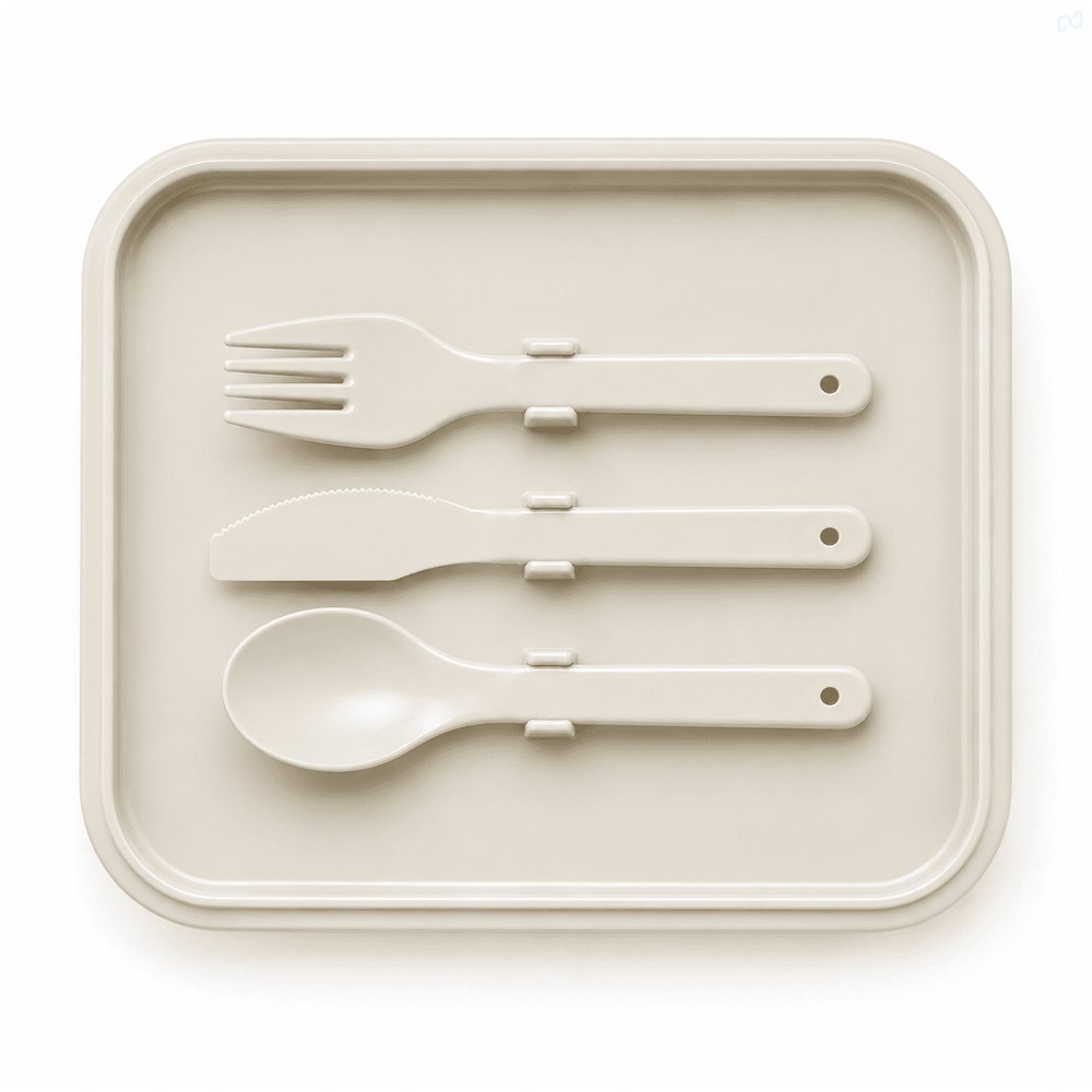 Two-Tier Stackable Lunchbox with Cutlery