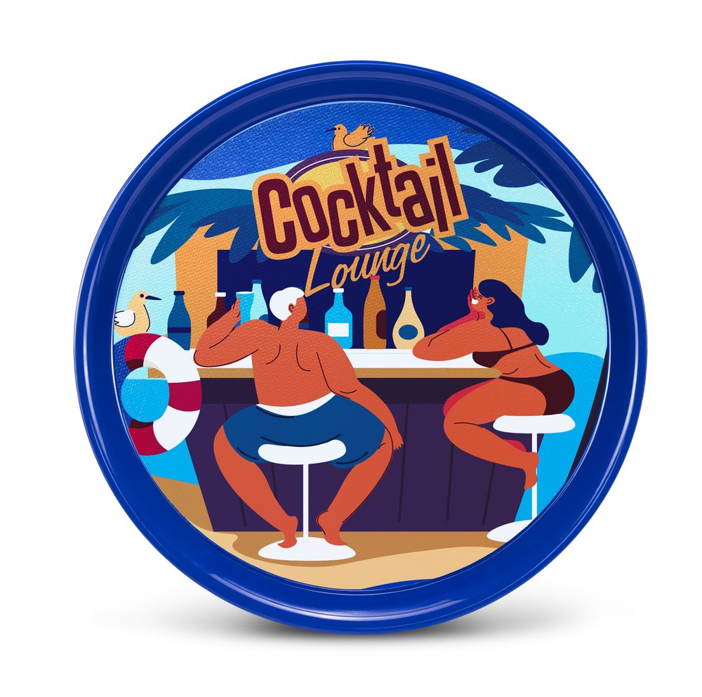 Tavern Round Non-Slip Hospitality Serving Tray