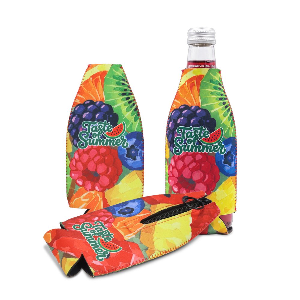 Neoprene Bottle Stubby Cooler with Zip