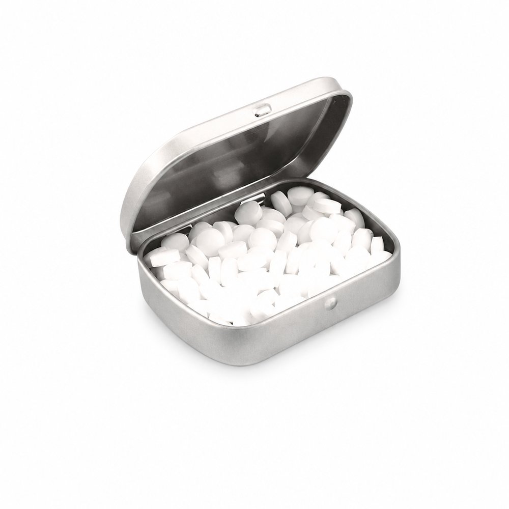 Promotional Silver Pocket Tin Sugar-Free Mints