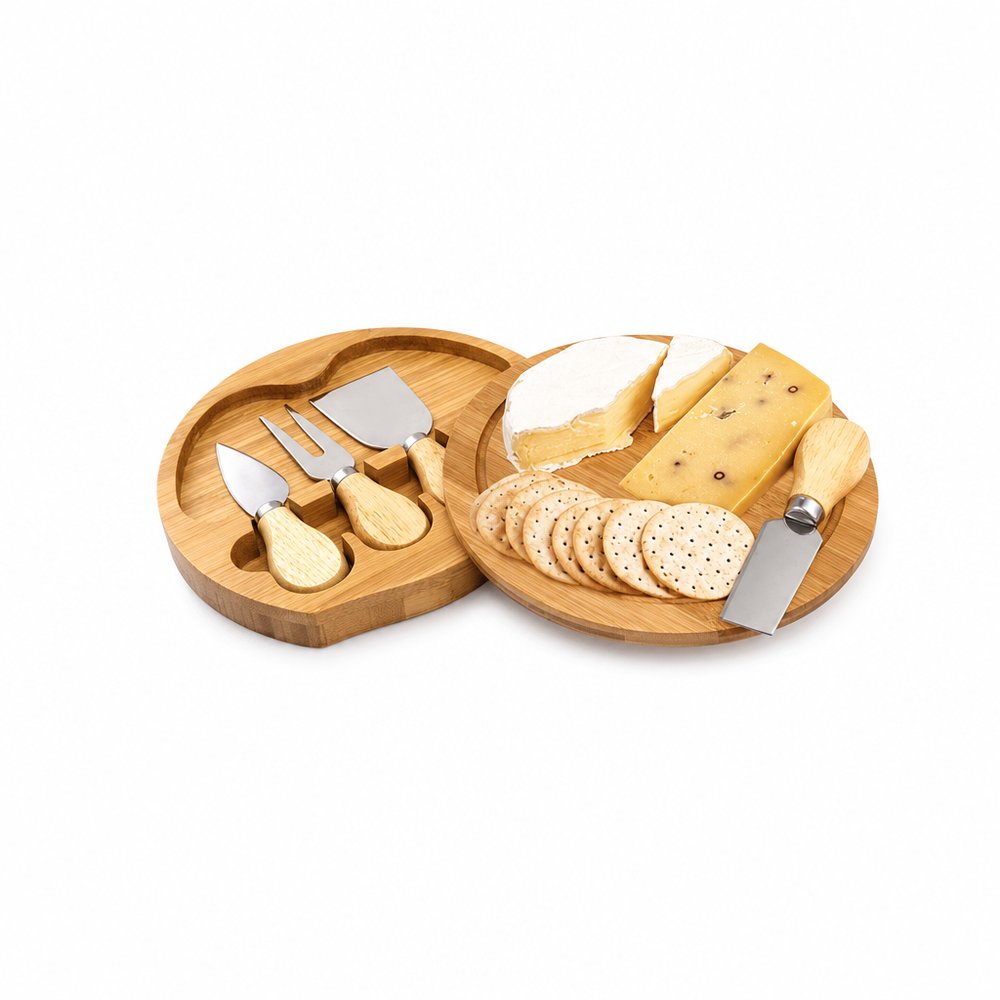 Wooden Cheese Board Set with Laser Engraving
