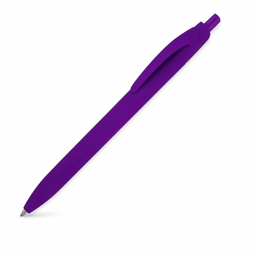 Custom Unicolour Rubber Retractable Ballpoint Pen