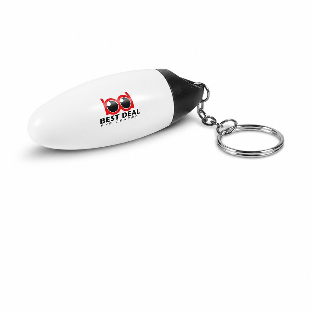 Capsule Keyring with Microfibre Cleaning Cloth