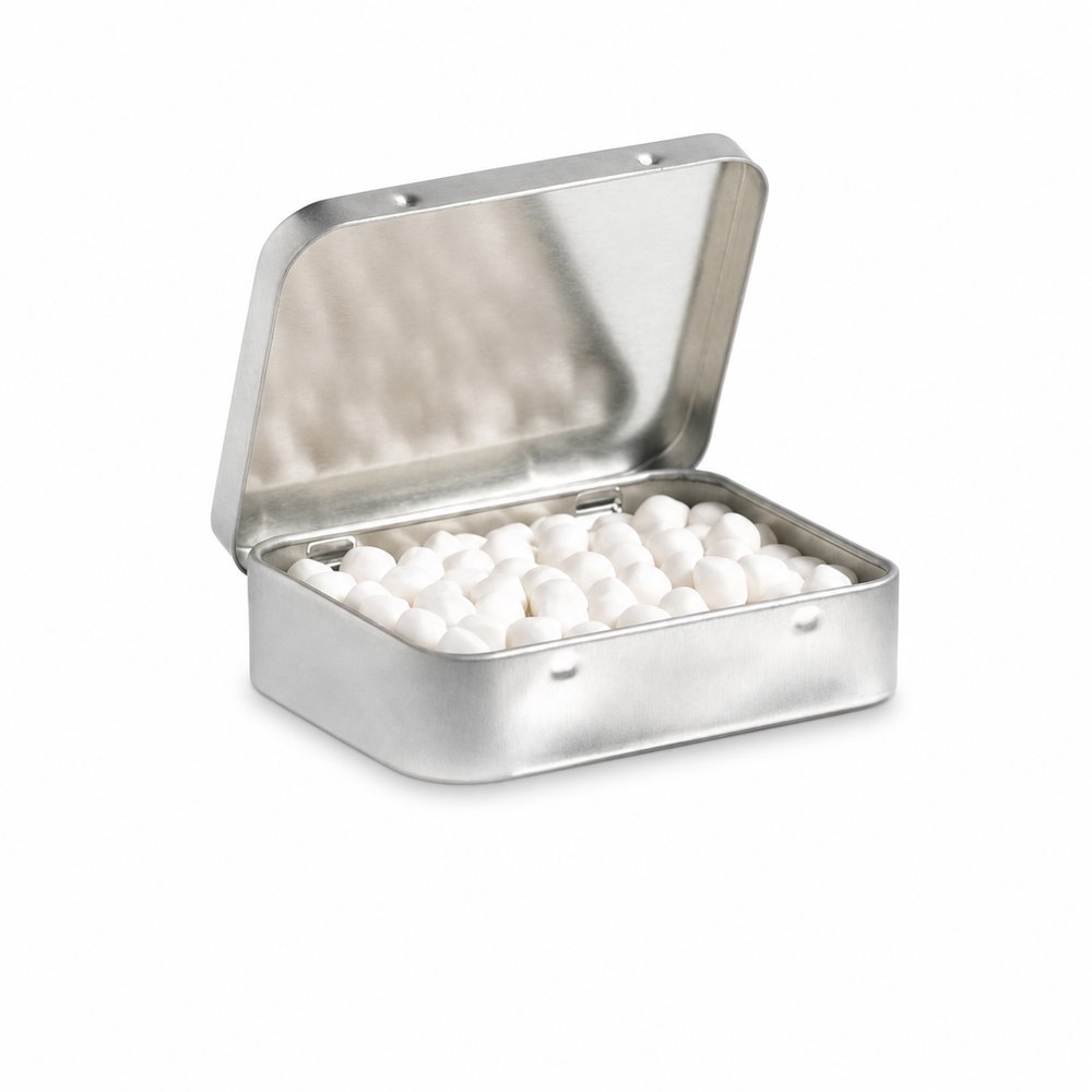 Silver Rectangular Mint Tin
