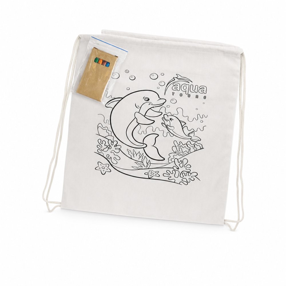 Colour-In Drawstring Backpack with Crayons