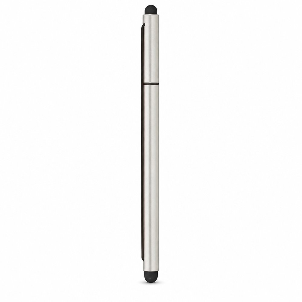 Silver Barrel Stylus Pen with Elastic Tether