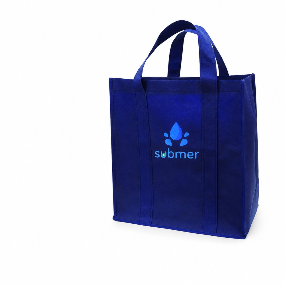 Custom Recycled Non-Woven Gusseted Shopping Bag