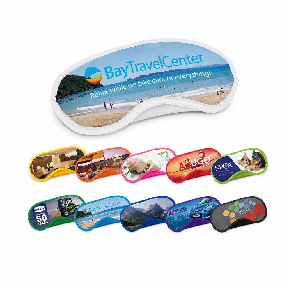 Full Colour Printed Sleep Masks, Custom Branded