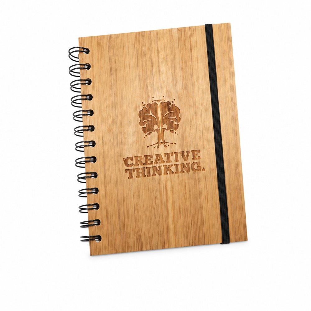 Bamboo Cover Notebook with Recycled Pages