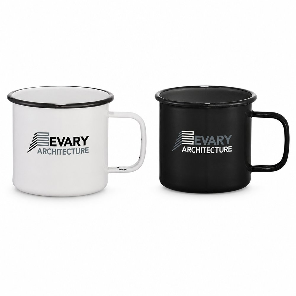 Branded Enamel Mugs 470ml — Camp-Style Drinkware