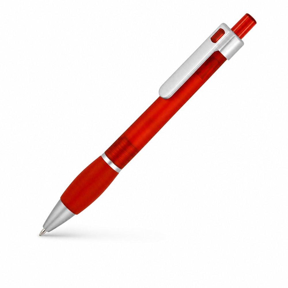Frosted Retractable Ballpoint Pen with Rubber Grip