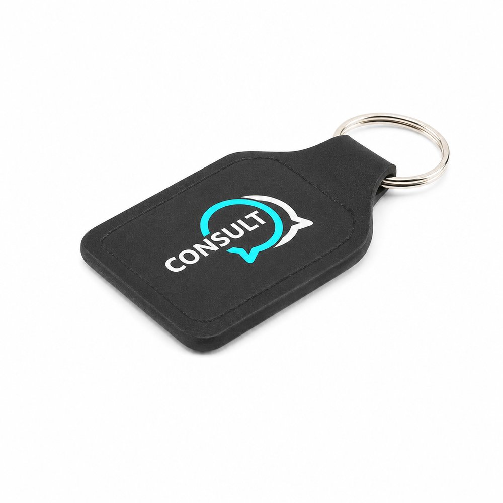 Classic Genuine Leather Stitched Corporate Keyring