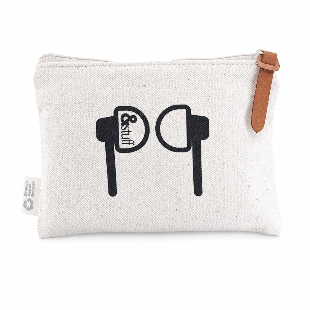 Natural Unbleached Calico Tech Pouch