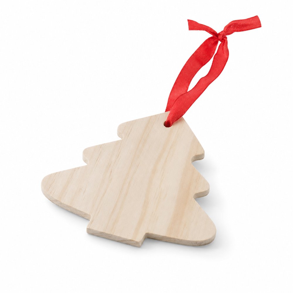 Wooden Christmas Tree Ornaments, Branded