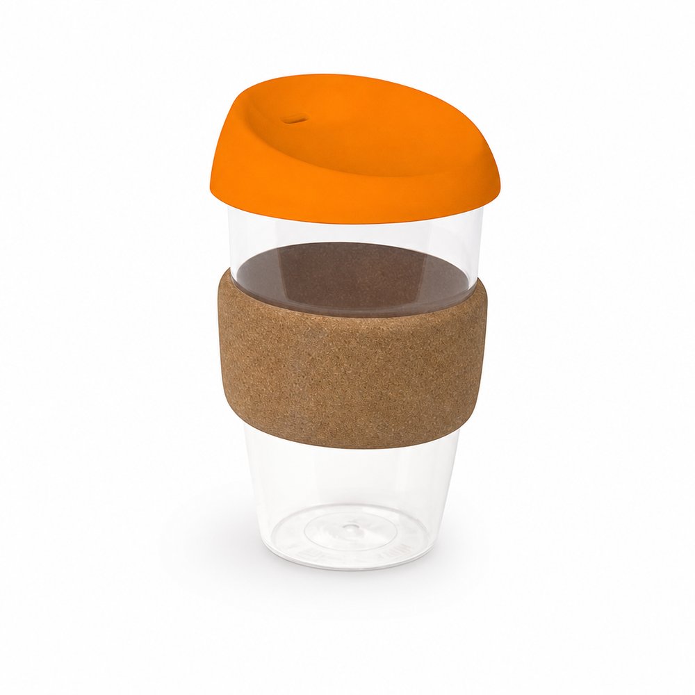 India Cork-Band Reusable Plastic Coffee Cup 535ml