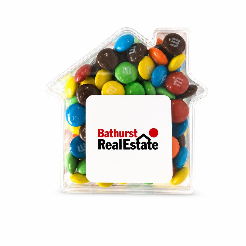 House Shaped M&M's Box 50g — Custom Branded Lollies