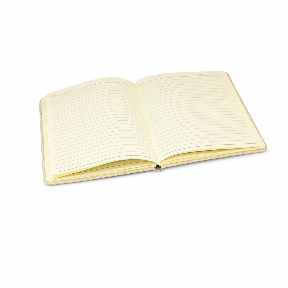 Natural Linen-Look A5 Notebook, Branded