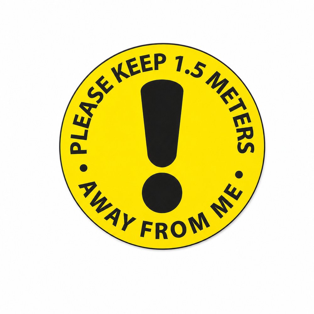 100mm Safety Distance Tin Badge