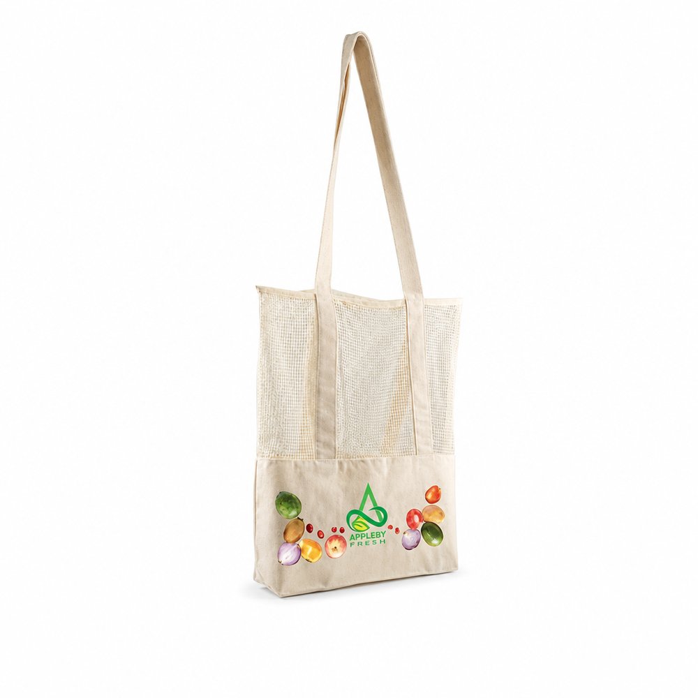 Cotton Mesh Eco Tote with Calico Base