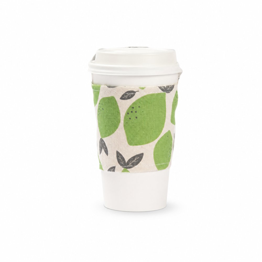 Reusable 12oz Natural Canvas Coffee Cup Sleeve