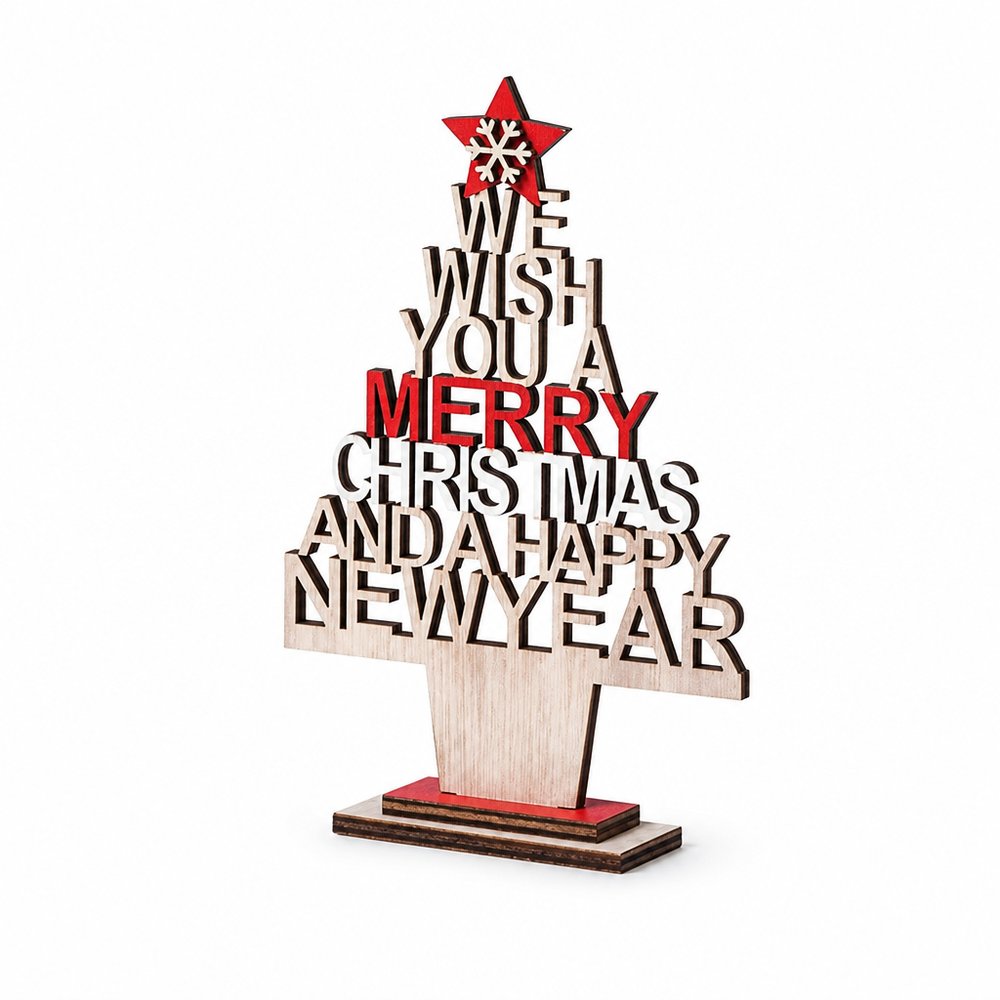 Wooden Christmas Tree Decoration, Branded