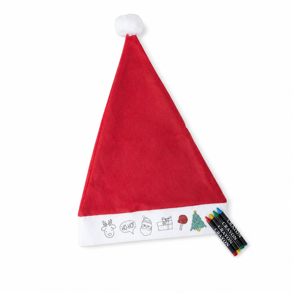 Kids Colouring Christmas Hats — Custom Branded Santa Hats