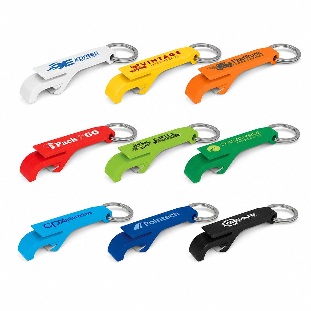 Plastic Bottle Opener Keyring — Branded Promo Keychain