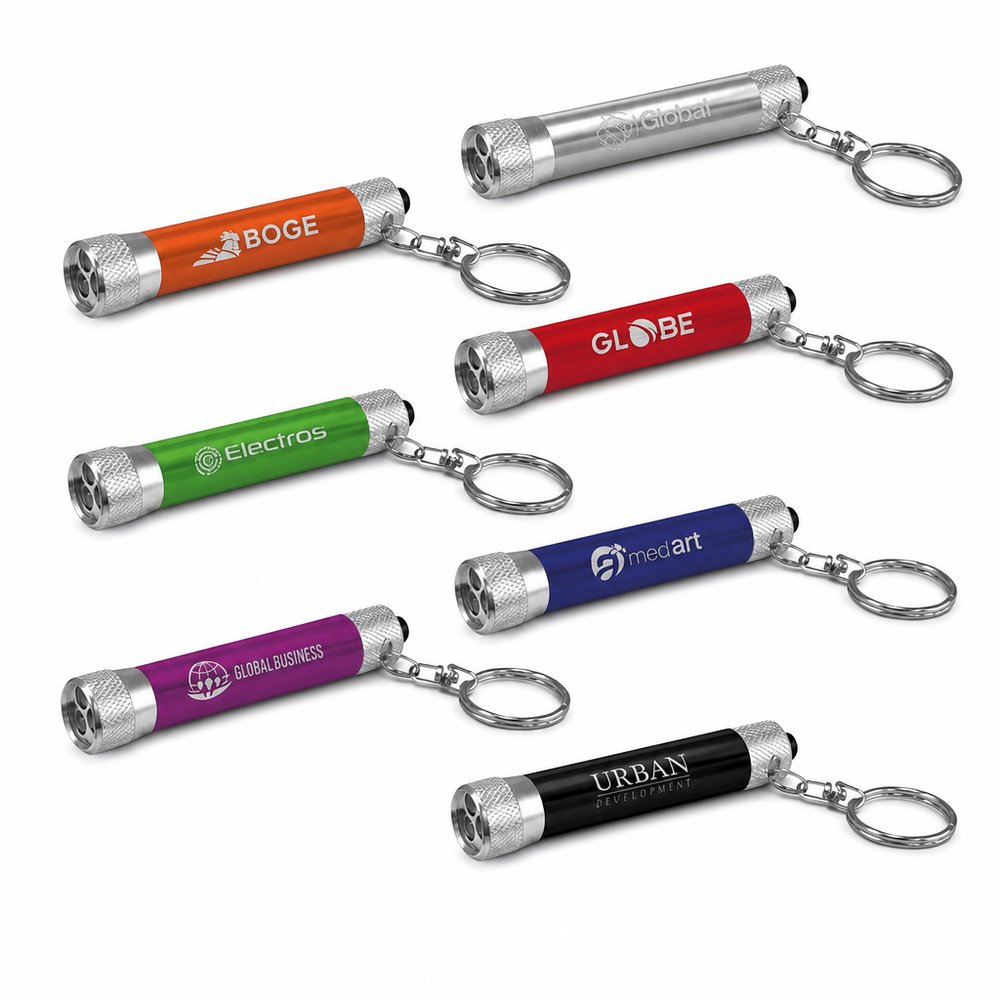 Orbit 3-LED Aluminium Promotional Torch Keyring