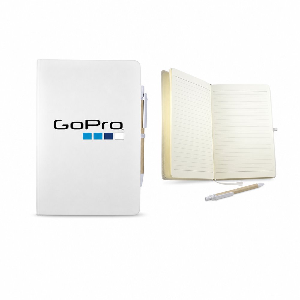 EcoPop A5 Recycled Cardboard Notebook with Pen