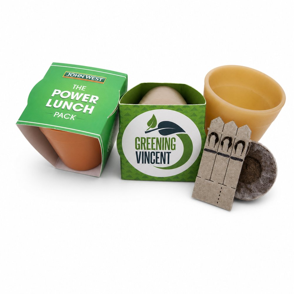 Cornstarch Seed Pots with Plantable Seed Sticks