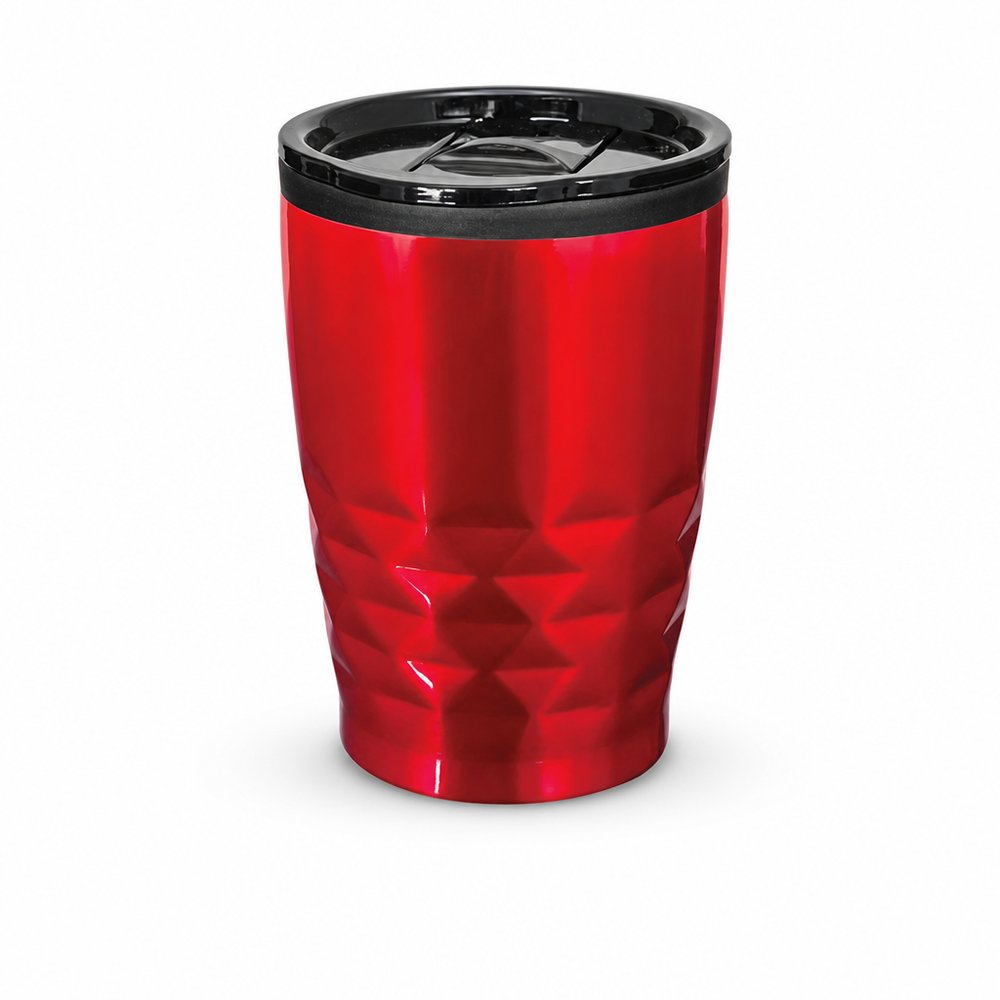 Diamond-Pattern Stainless Steel Coffee Cup 400ml