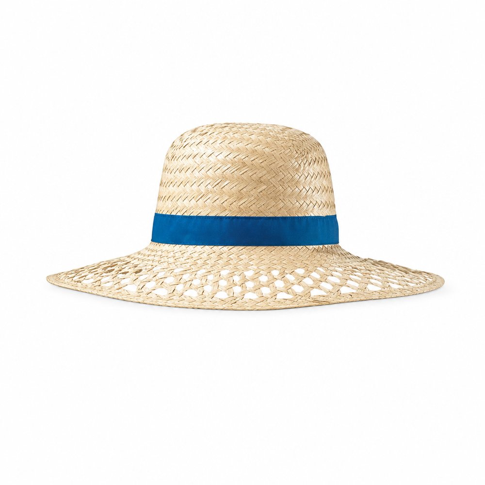 Branded Straw Pamela Hat — Wide-Brim Summer