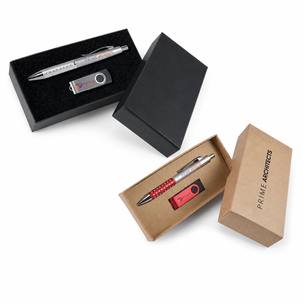 Corporate Duo Pen and 4GB Flash Drive Gift Set