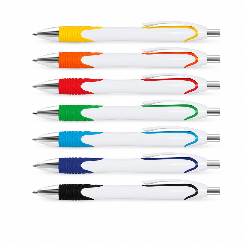 Contour Grip Corporate Plastic Pens - Blue Ink