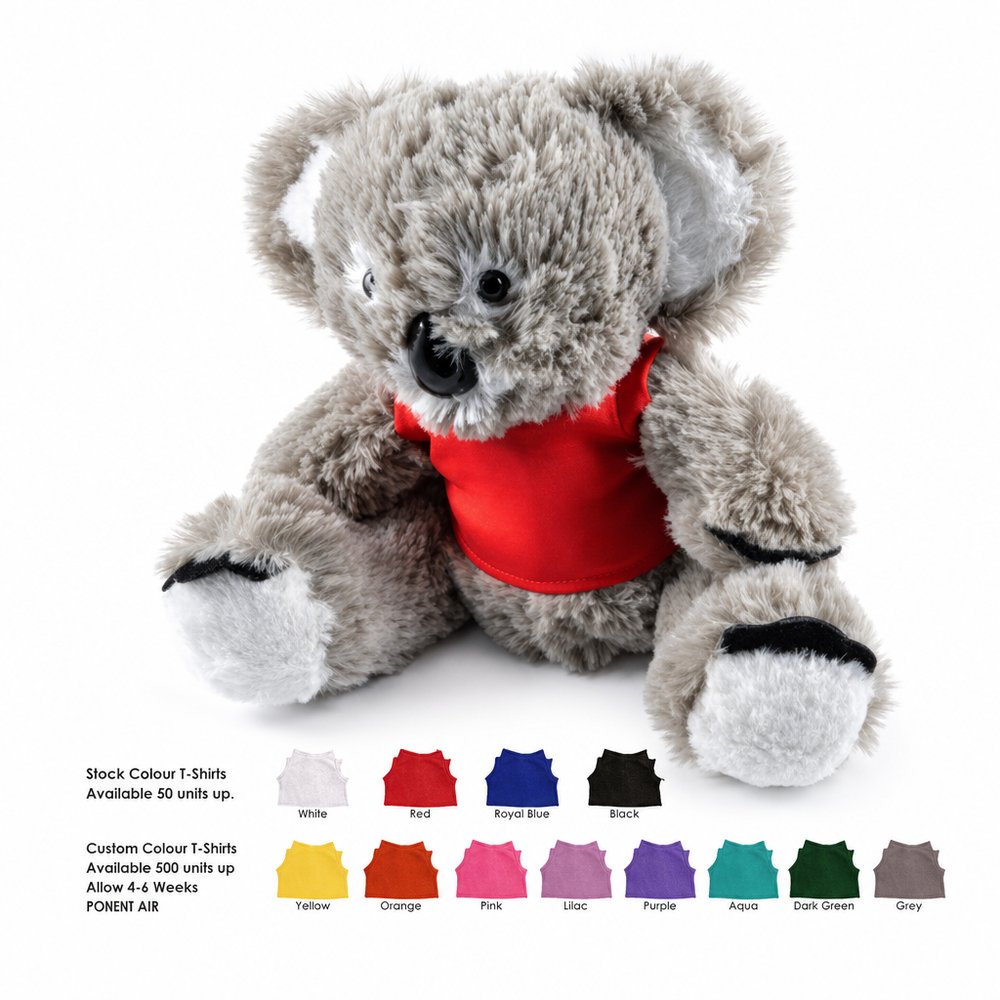 Branded Fluffy Koala Plush Toy with Custom T-Shirt