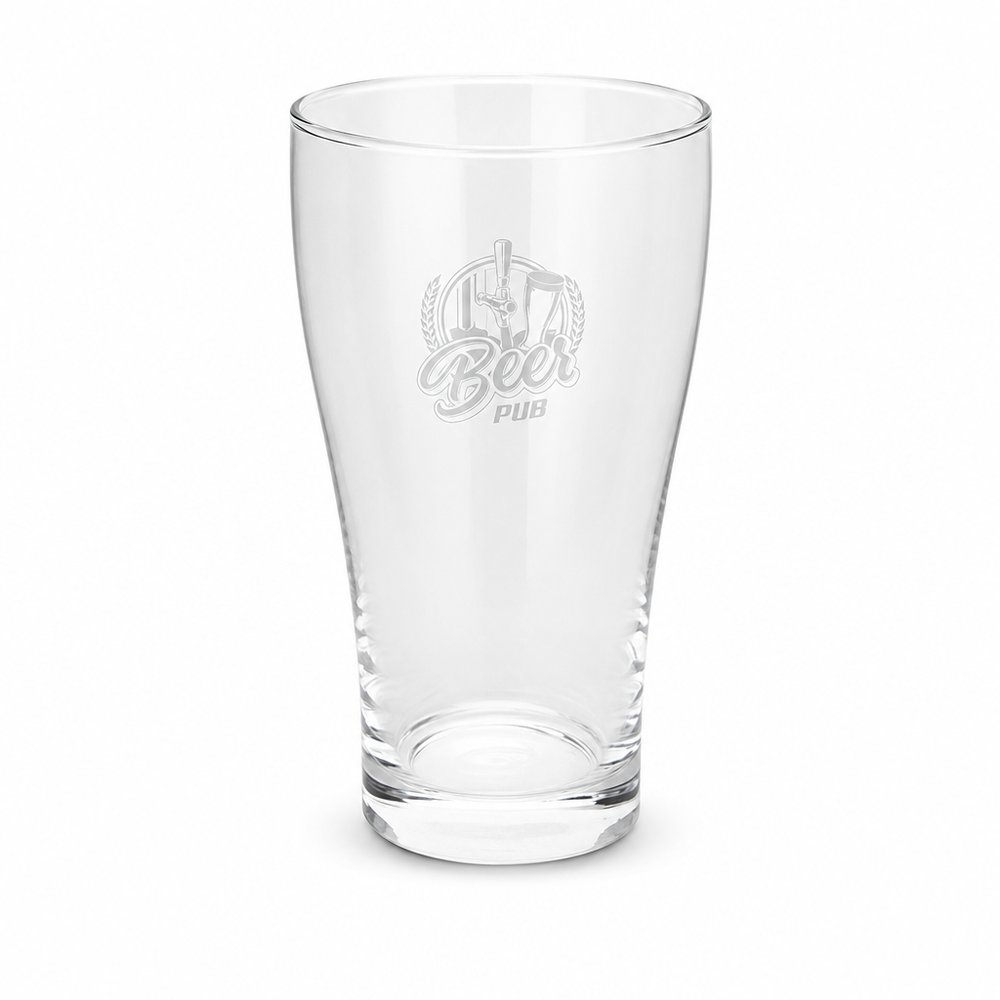 Branded Schooner Beer Glasses 425ml — Nucleated Base