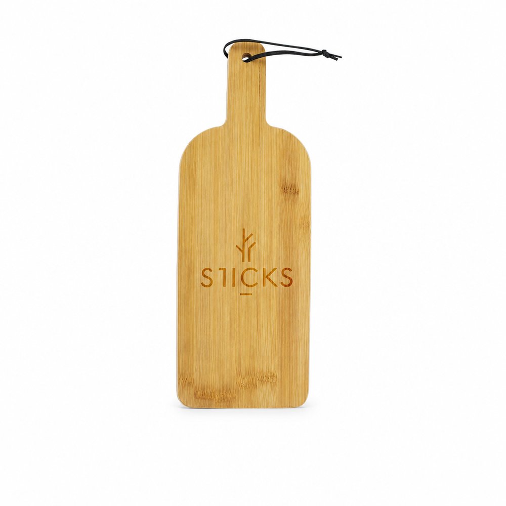 San Mario Bamboo Paddle Cheeseboard with Leather Strap